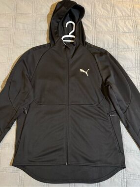 Puma Black Hooded Full Zip Jacket XL Men’s Performance Athletic